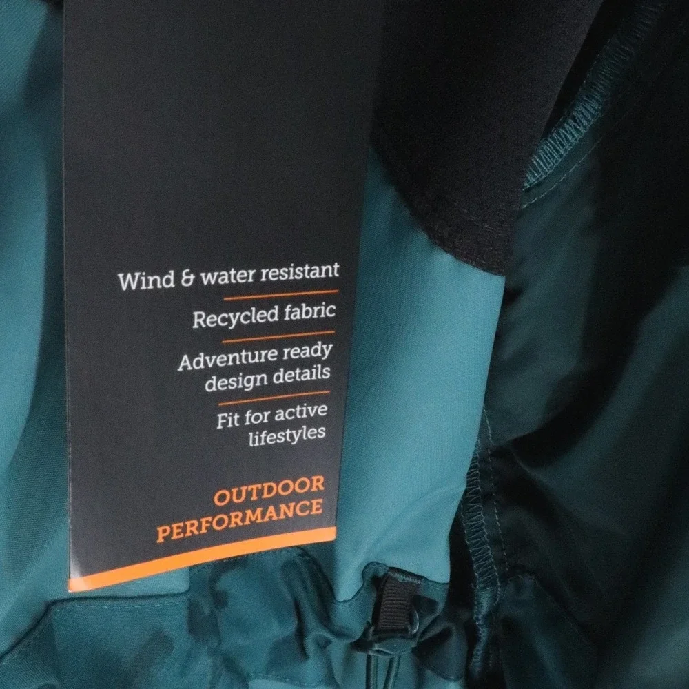 NWT Orvis Outbound Pack & Go Jacket S Water Resistant Teal Green Travel Hooded